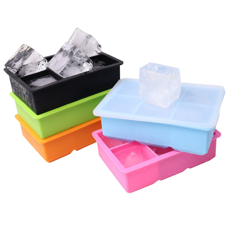 Manufacturer recommends silicone large 6-grid square silicone ice tray 6-grid ice tray six-hole ice maker