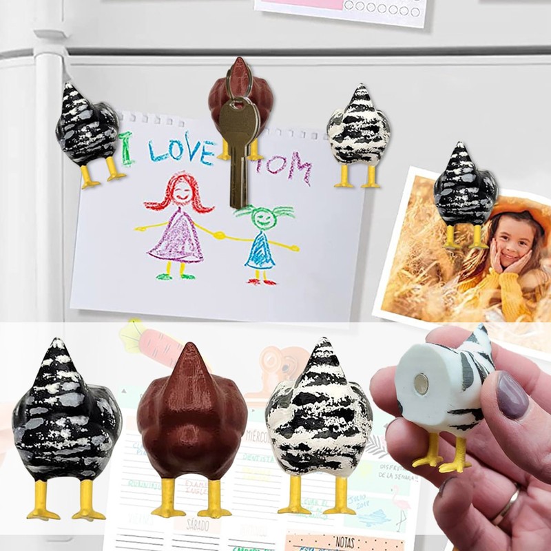 Cross-border new creative resin craft refrigerator magnet chicken butt key hanging household daily practical goodies small gifts