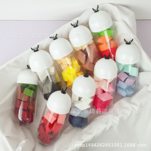 [Elk~] 15 capsules daily disposable makeup puff beauty egg small diamond-shaped small house dry and wet