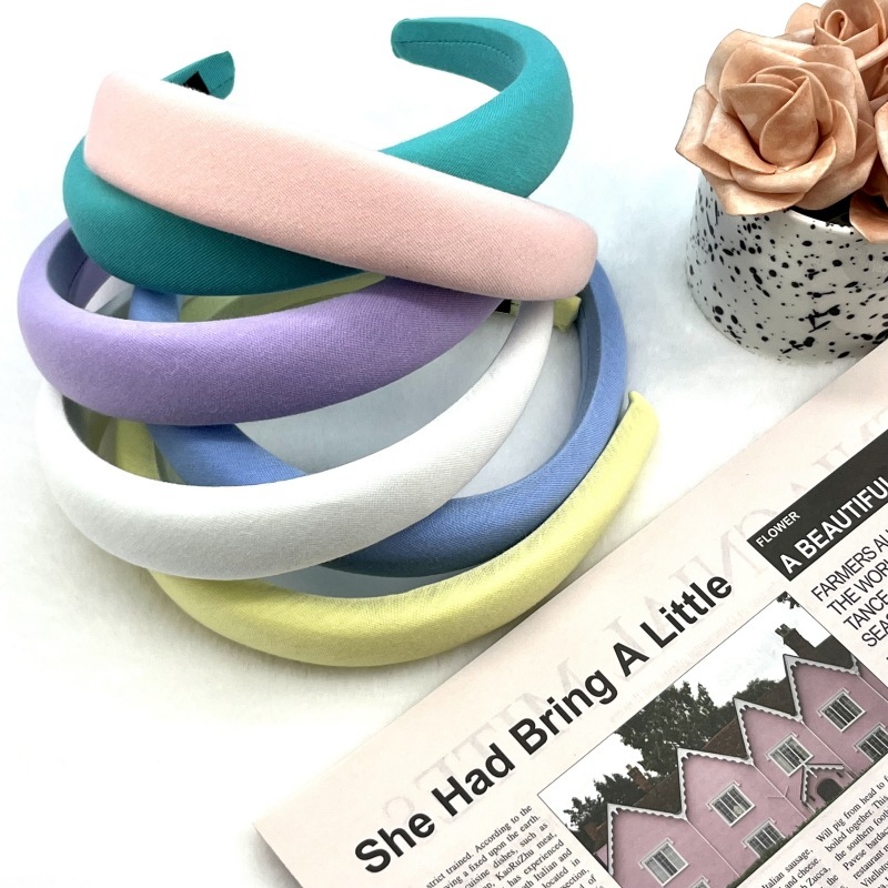 Hair accessories, sweet hair hoops, versatile sponge head hoops, Internet infrared solid color hair clips, face wash head hoops, new pressure hair hoops