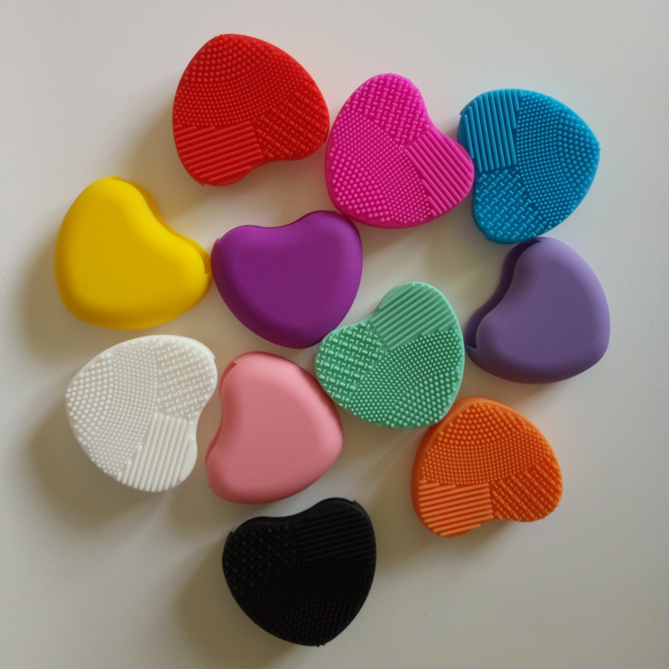 New creative heart-shaped silicone brush egg, makeup pen cleaning, beauty tool brushegg