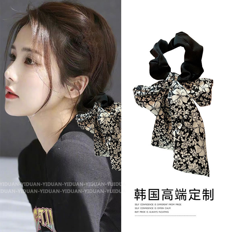 Simple temperament bow headband for girls New Year's new high-end hair band streamer hair rope ponytail headband