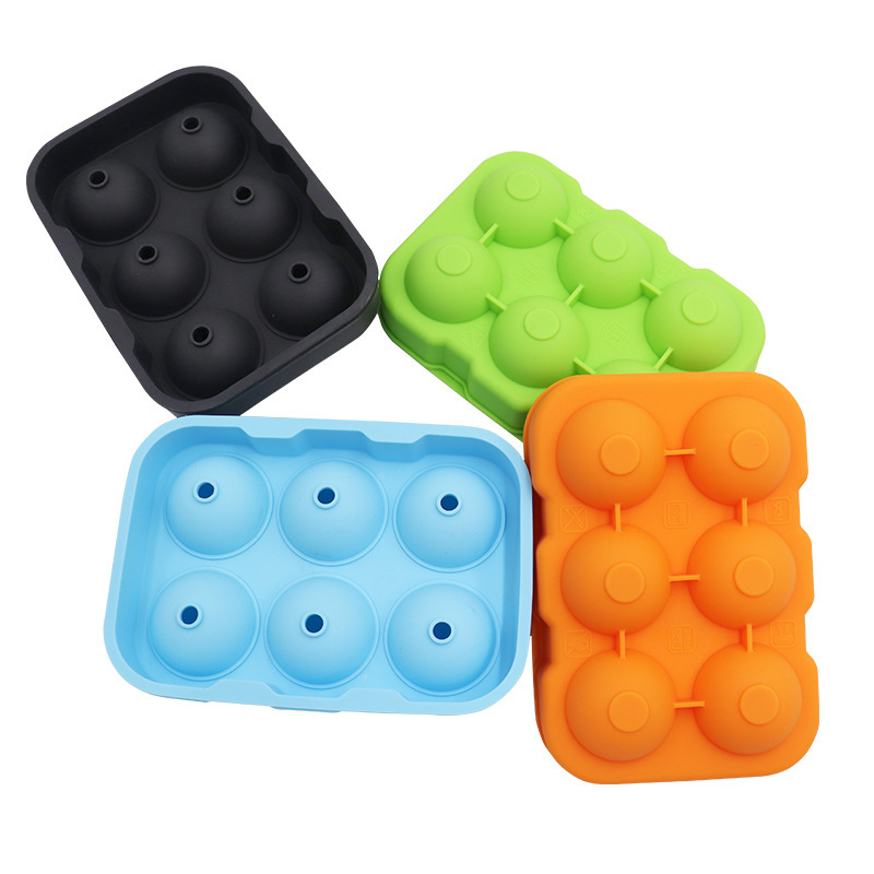 6-hole silicone ice ball summer bartending ice tray kitchen round silicone ice mold