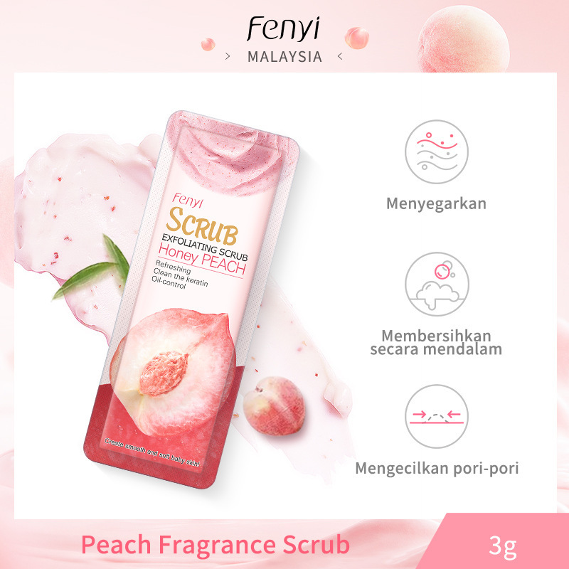 Fenyi Light and Smooth Body Scrub Peach 3g Trial Pack 1 Piece Body Cleansing Exfoliation