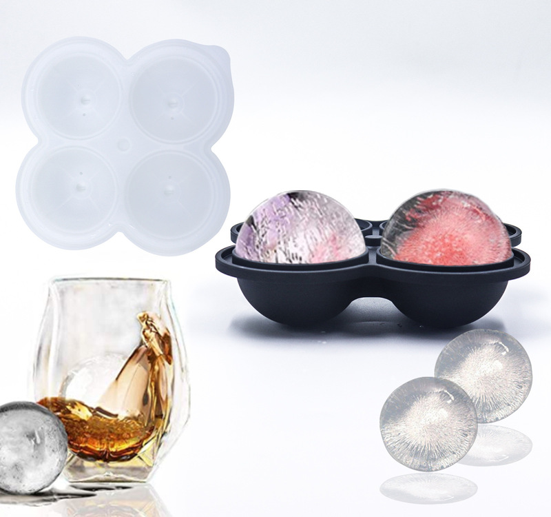 New built-in funnel silicone ice ball ice tray mold ice box whiskey wine ice tray grinding tool kitchen tool
