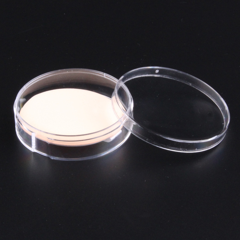 60*18mm Air Cushion Powder Puff Storage Box Portable Storage Transparent Small Round Box Crystal Box