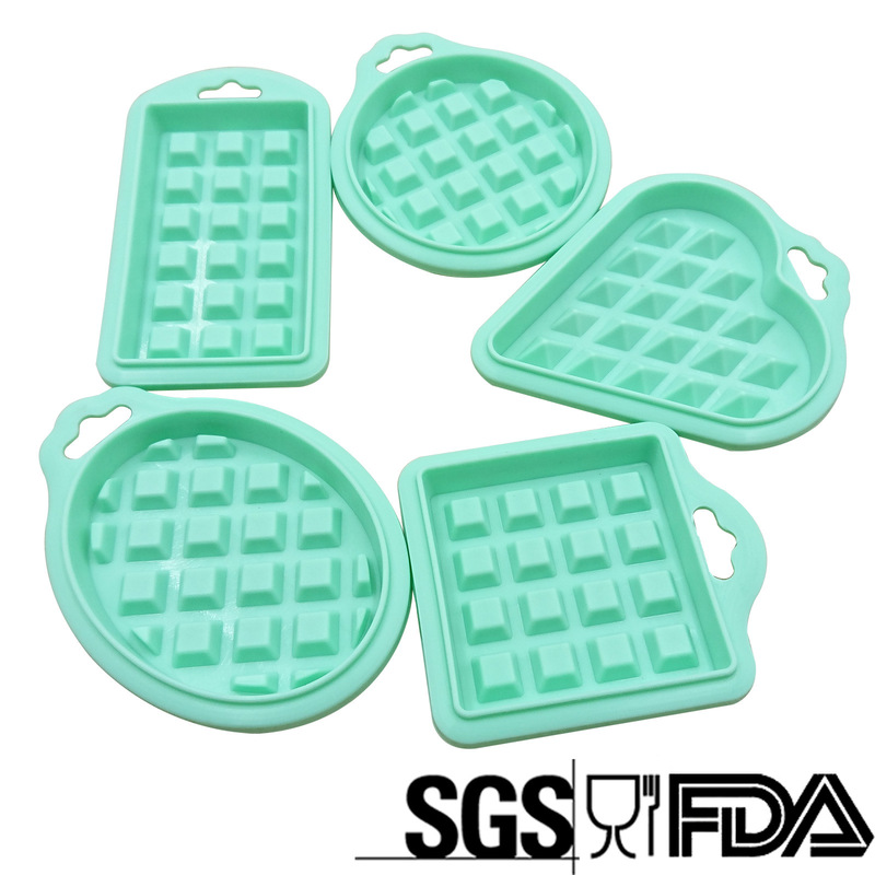 New five-piece set of platinum silicone waffle molds for home baking molds
