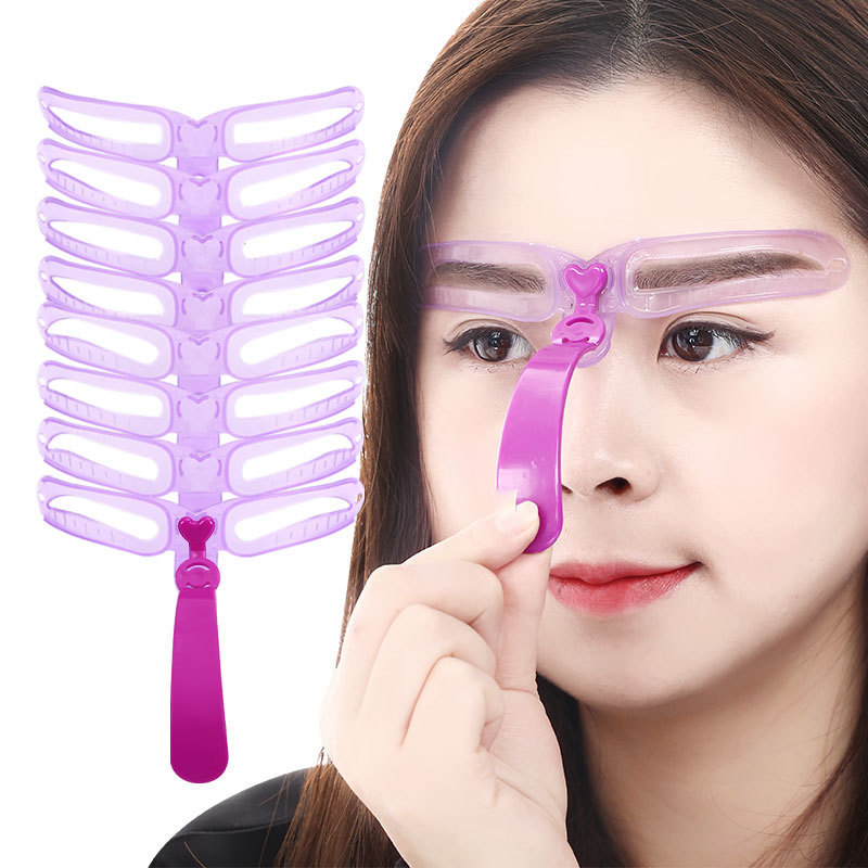 Fourth generation eyebrow card, hand-held three-dimensional eyebrow card for women, complete set of 8 eyebrow shapes and eyebrow drawing aids for beginners