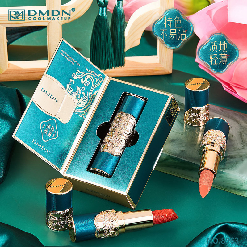 DMDN Fengwu soft mist non-stick cup retro national style lipstick does not fade waterproof velvet matte matte lipstick lipstick
