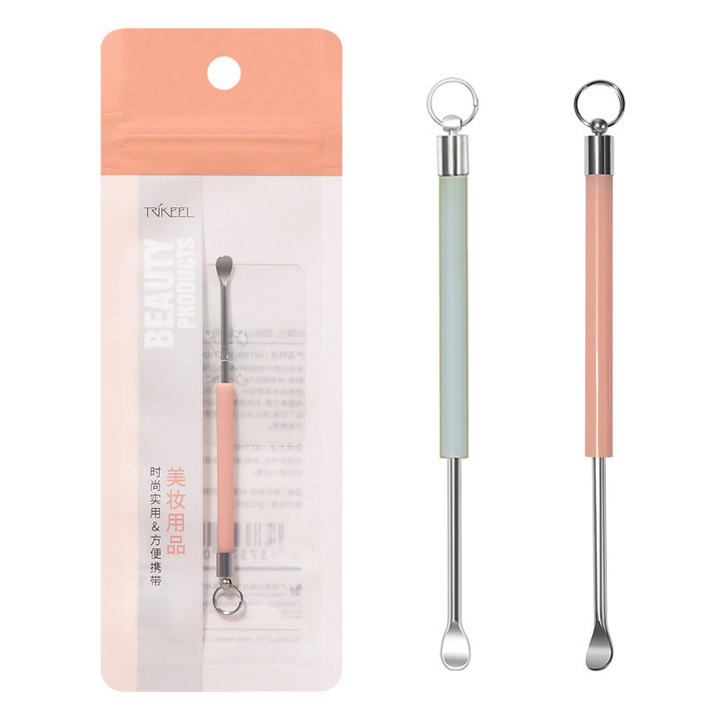 Chuanqi'er stainless steel ear scoop, earwax scoop, ear scoop, ear picking dual-purpose tool, ear scoop with key ring