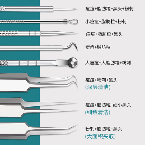 GECOMO cell clip acne needle to remove blackheads, scrape closed mouth, pick and squeeze acne needle tool single set for beauty salons