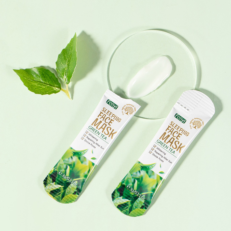 Fenyi Green Tea No-Rinse Sleeping Mask 3g Night Moisturizing Facial Skin Care Products Cross-Border Supply 1 Piece