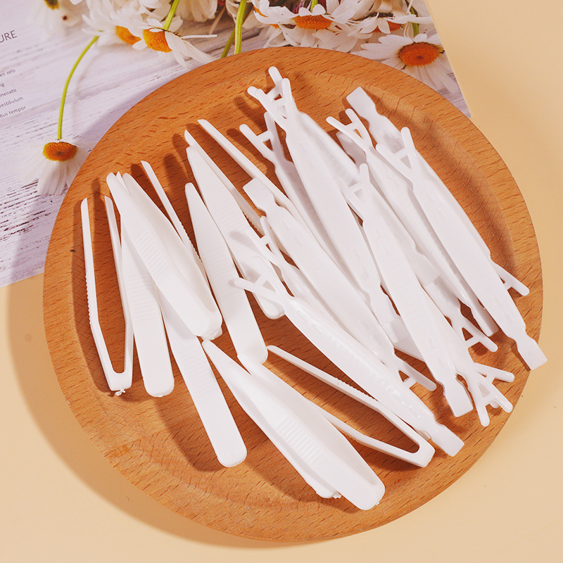 Double eyelid patch auxiliary tool, plastic white clip tweezers, styling auxiliary Y fork beauty tool