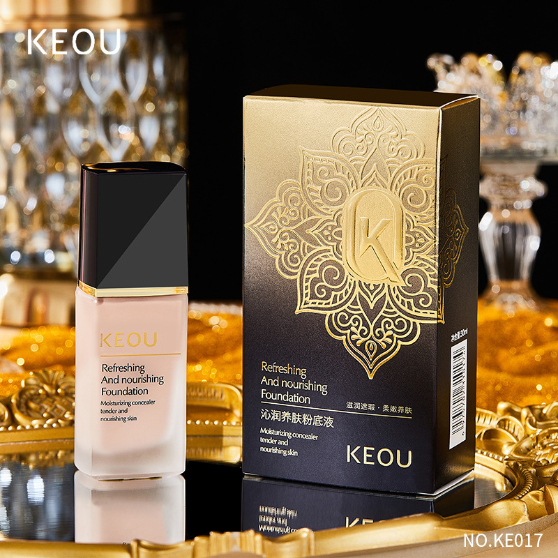 KEOU thirsty Ou Qinrun skin nourishing liquid foundation light and delicate waterproof concealer moisturizing isolation cream light and translucent makeup