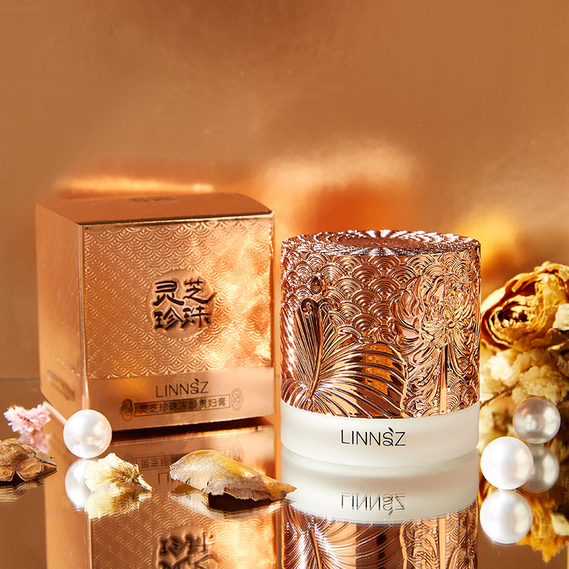 LINNSZ Linzhuang Ganoderma lucidum pearl frozen age lady cream lazy plain cream moisturizing and hydrating autumn and winter facial cream to brighten