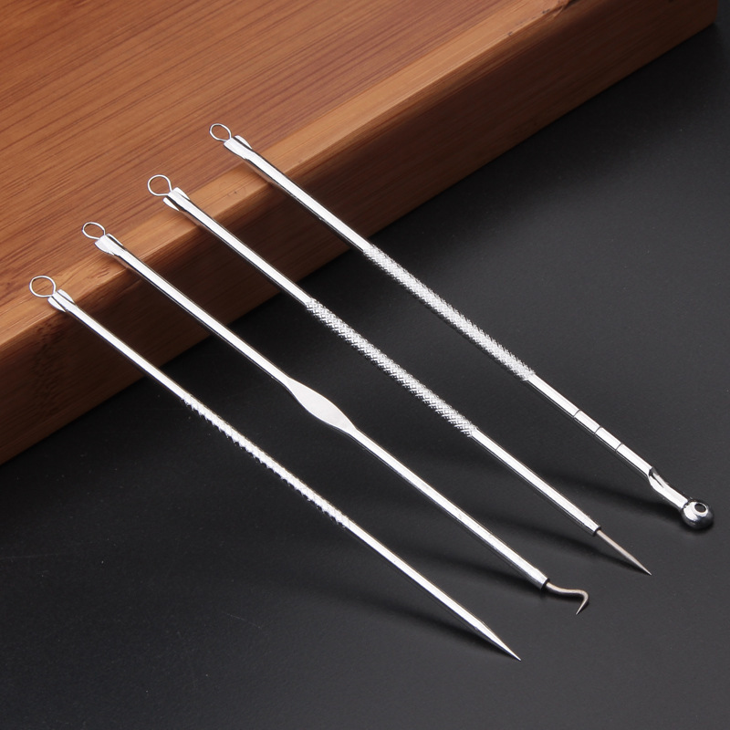 Stainless steel acne needle set, acne needle, double-ended acne needle, acne needle, 4-piece set, blackhead needle