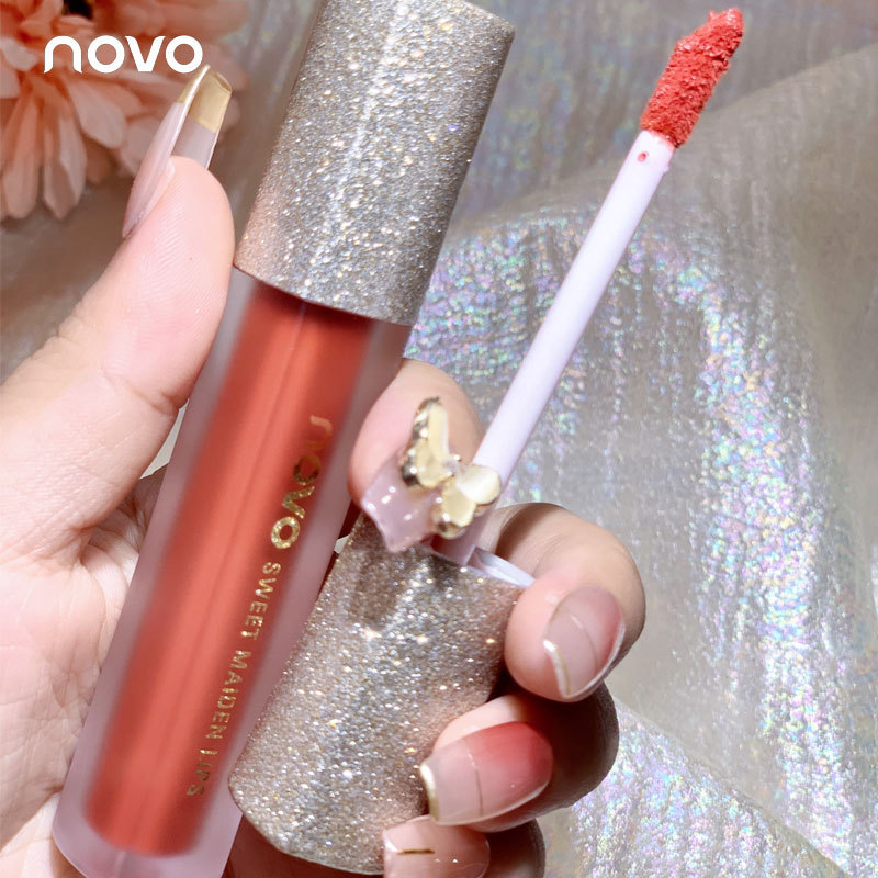 NOVO5351 One touch color love mist air lip glaze waterproof non-fading non-stick cup soft matte texture