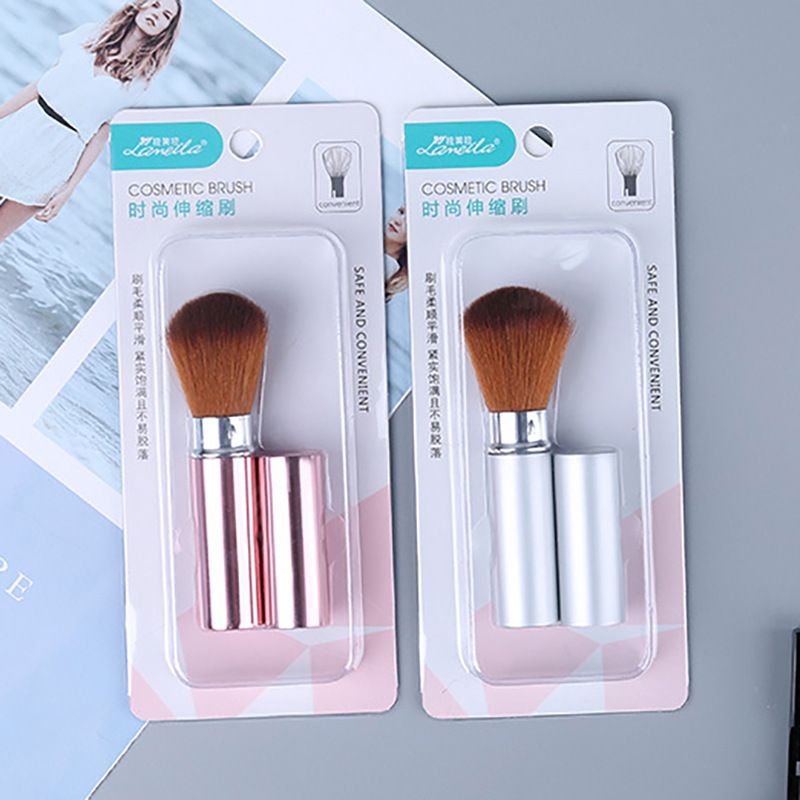 Lamela Round Blush Brush Compact and Portable Telescopic Powder Cosmetic Brush Foundation Brush Loose Powder Brush