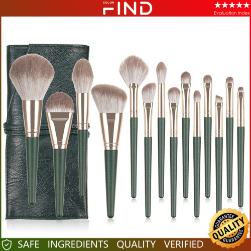 14 pcs Green Cloud Makeup Brushes Set Beauty Green Set Brush Makeup Tools Fan Brush Factory Direct Sales Original
