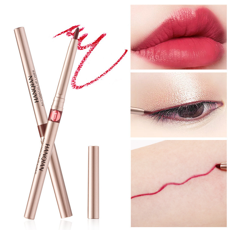 Han Qian automatic rotating lip pencil lip liner waterproof long-lasting non-fading novice cosmetics lip primer lip bite