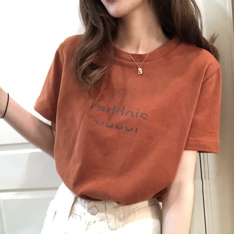 短袖t恤女ins夏季韓版新款字母寬鬆大碼上衣女裝學生體恤