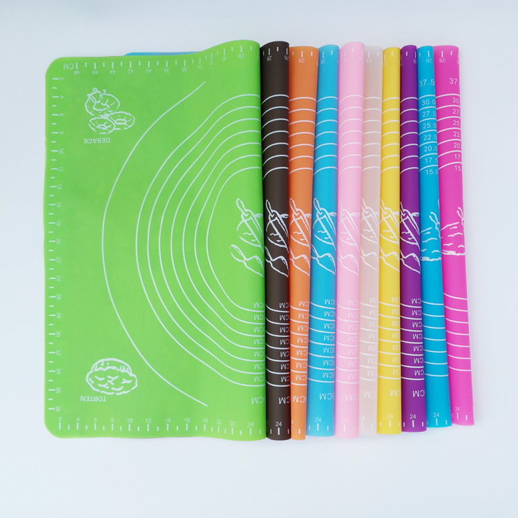 Large 50*40 scale silicone kneading mat baking tools kitchen supplies