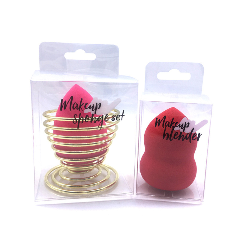 Three-dimensional beauty egg packaging bag storage box shelf Toothpick tube square box PVC cylinder self-adhesive bag powder puff combination