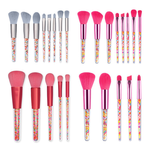 Candy makeup brush set, complete set of crystal powder brush, beauty tools, eye shadow brush, soft bristles, portable travel