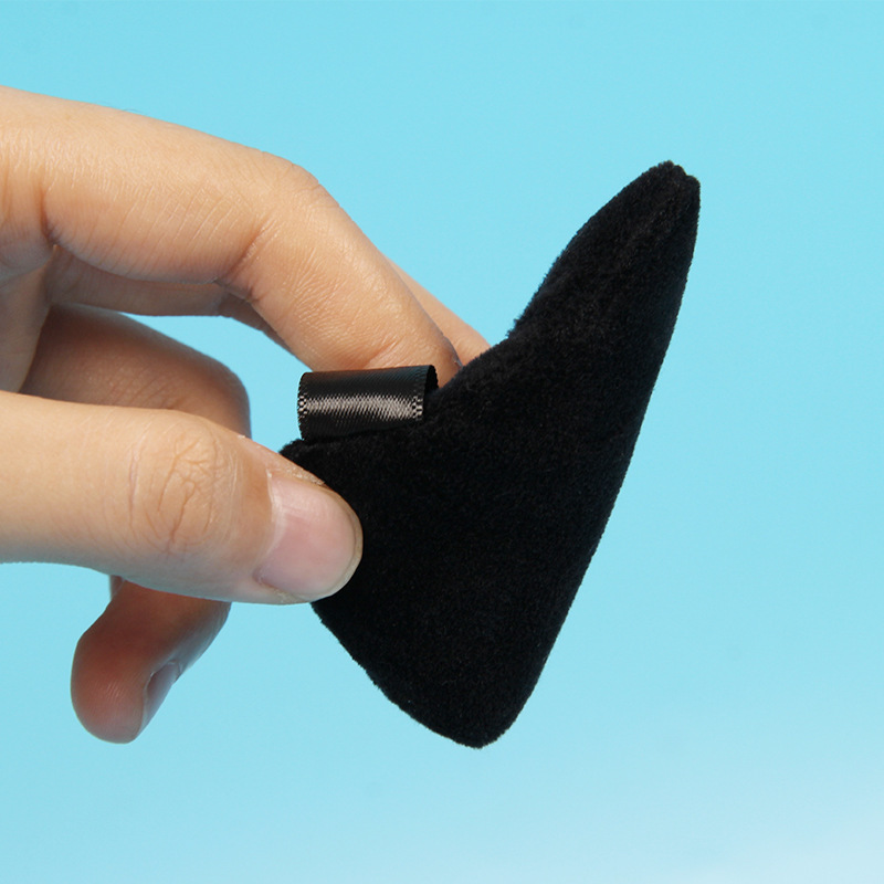 Triangular short velvet powder puff, loose powder puff, setting powder puff, soft powder puff for dry use