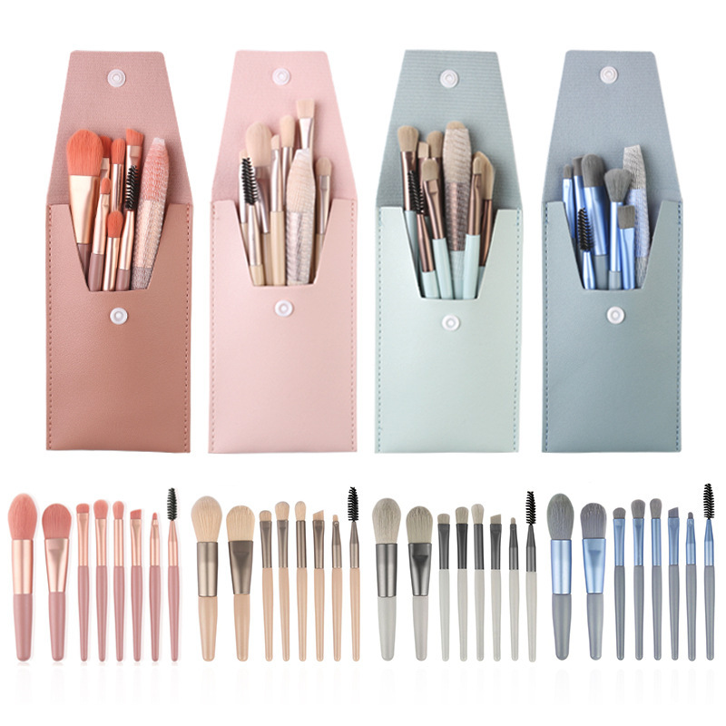 Mini 8-piece makeup brush set, eye shadow brush, eyelash comb, blush powder brush, makeup brush