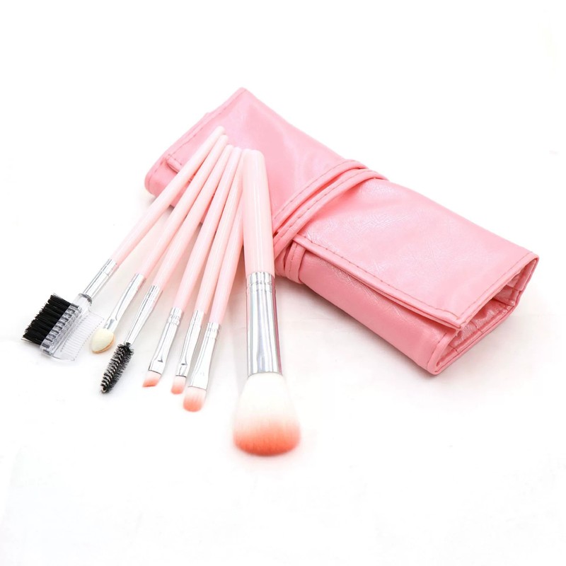 PU bag portable 7 soft-bristled makeup brush set eye shadow brush loose powder brush complete set of makeup brushes