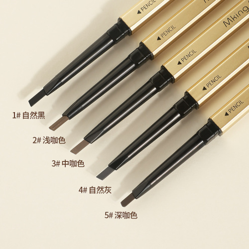 MK small gold bar double-headed eyebrow pencil, ultra-fine triangular head, extremely fine, waterproof and sweat-resistant, long-lasting, non-fading, non-smudged, natural honey bunch