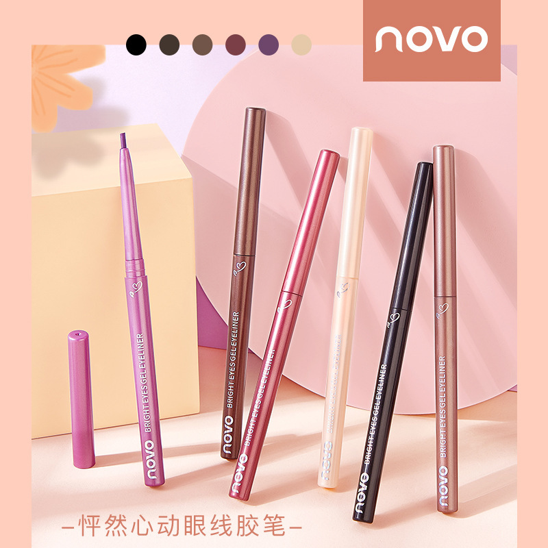 NOVO's new color eyeliner gel pen is waterproof, long-lasting, color-developing and not easy to smudge in one stroke, the same style as Internet celebrity 5376