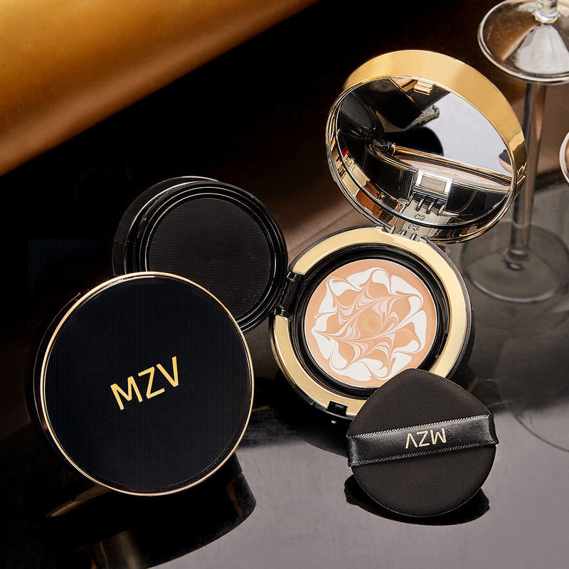 Three-color Latte Art Cushion Gouache Cream Concealer Moisturizing Lightweight Fitting Brightening Liquid Foundation Long-lasting Creamy Muscle Wet Powder Cream