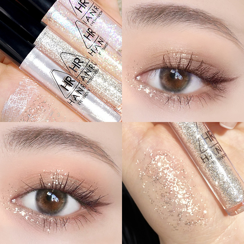 Han Ruxing Diamond Liquid Eyeshadow Pearlescent Explosive Flash Fine Flash Highlight Silkworm Monochrome Four-Color Liquid Eyeshadow