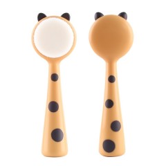Zoelya large and small leopard print beauty cleaning tools long-handled soft-bristled bath massage cleansing manual face brush