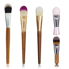 Bamboo handle rubber wood facial mask brush tool beauty salon large and easy-to-use facial mask brush fiber brush one pack