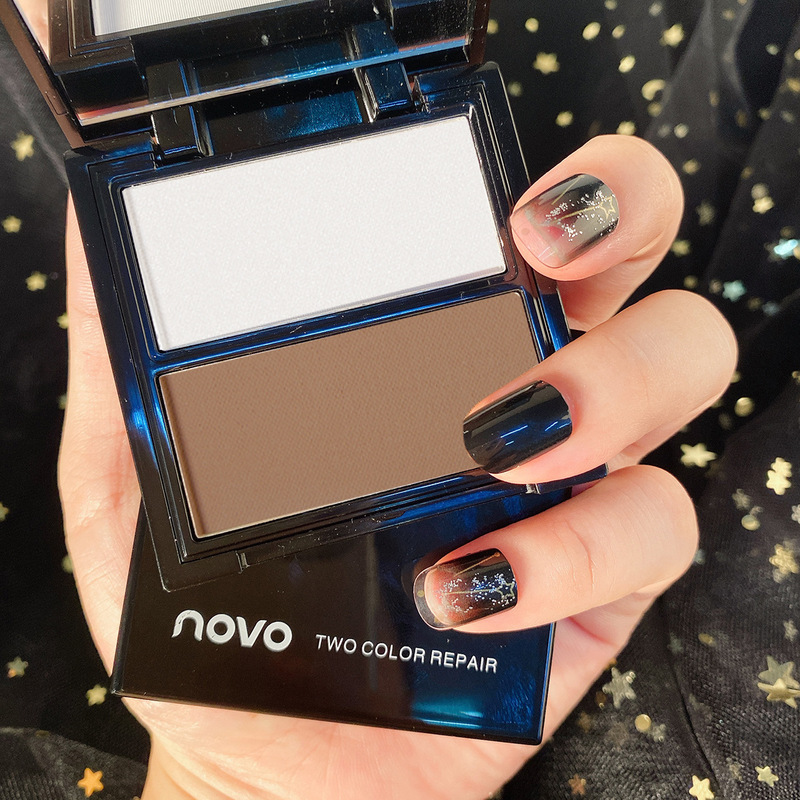 NOVO three-dimensional shaping two-color contouring palette, fine and natural powder, daily waterproof and sweat-proof, brightening skin tone 5369