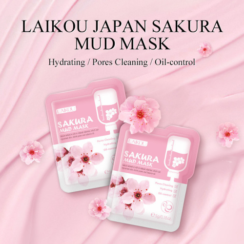 Laiko Cherry Blossom Mud Mask Bag 1 piece 5g cleans pores, hydrates and moisturizes skin care products