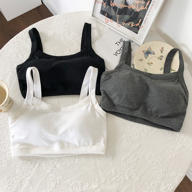 Actual shot of camisole women's summer new Korean style sports vest anti-exposure inner wear outer top to wrap chest