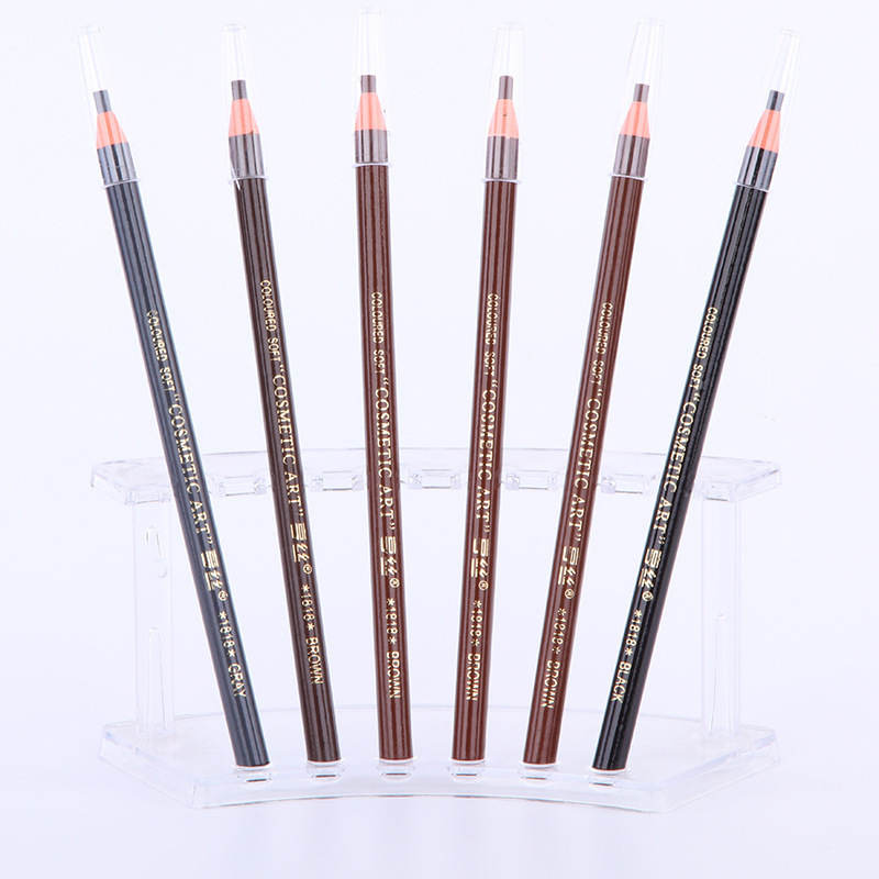 Hengsi 1818 Threaded Eyebrow Pencil 5 Pack Waterproof and Sweatproof Hard Core Tear-off Knife Sharpener for Makeup Artists
