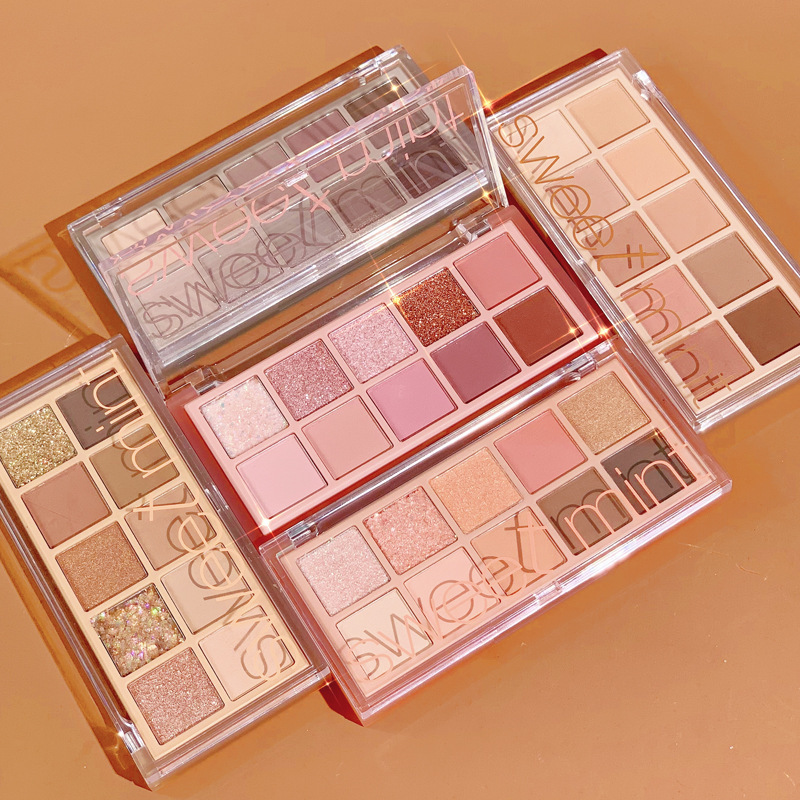 Sweet mint 10-color eye shadow niche brand ultra-shimmering pearlescent matte earth color internet celebrity