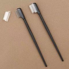 Feifei fine-toothed stainless steel needle eyebrow brush eyelash comb eyebrow brush real and false eyelashes makeup brush to remove fly legs with cap