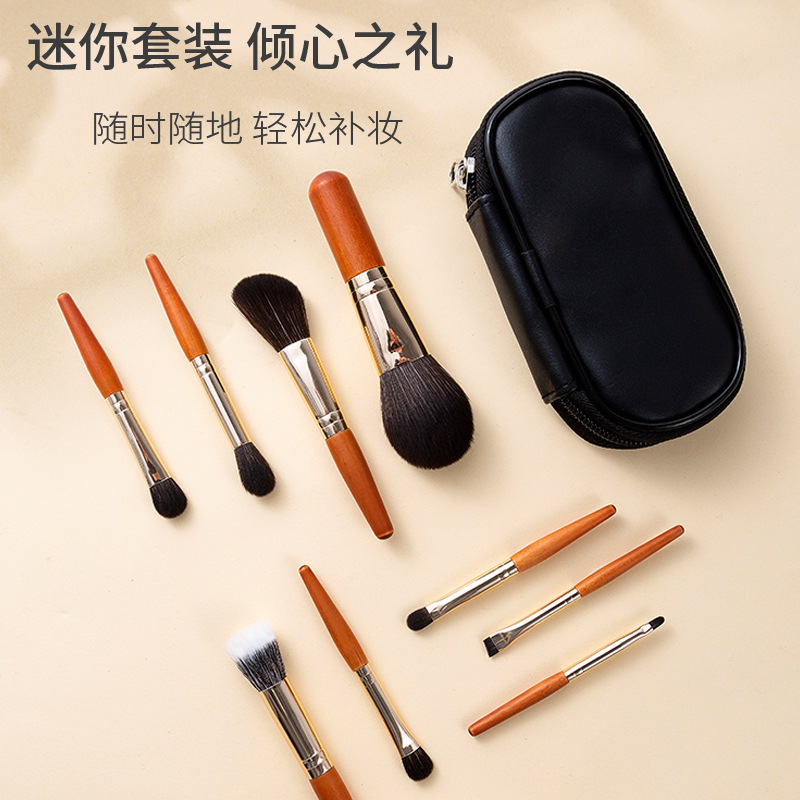9 mini portable makeup brushes, eye shadow and eye makeup powder brushes, super soft and affordable for students, complete set of beauty tools