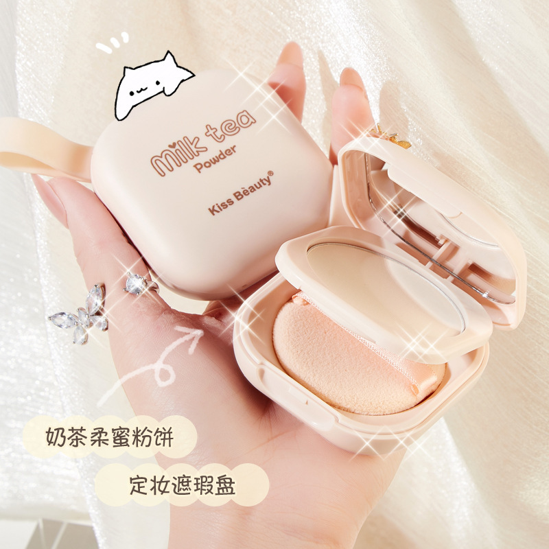 Makeup Kiss Beauty81255 Milk Tea Soft Honey Powder Delicate and docile Natural Makeup Concealer Powder
