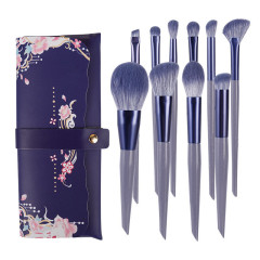 Cangzhou Soft-haired Landis 10-piece Purple Rabbit Makeup Brush Set Loose Powder Brush Concealer High-Gloss Eyeliner Eyeshadow Brush