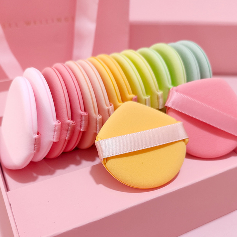 Double-sided dual-effect air cushion puff with water droplets for wet and dry use loose powder cake to set makeup and adhere to the foundation