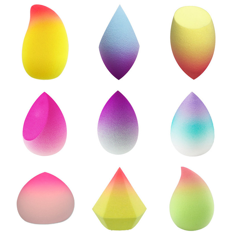 Gradient color makeup egg collection two-color mixed color makeup mango sponge egg water drop puff set peach makeup egg