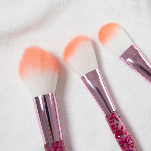 Crystal handle 10 makeup brush set unicorn onion pink acrylic makeup brush