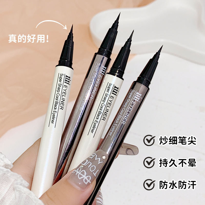 xixi smooth and slim eyeliner ins slim tip daily deep eye makeup smooth and long-lasting waterproof and sweatproof 507